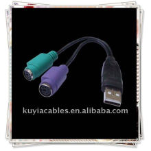 USB2.0 to KVM cable,New USB To PS/2 Cable Adapter For Mouse Keyboard